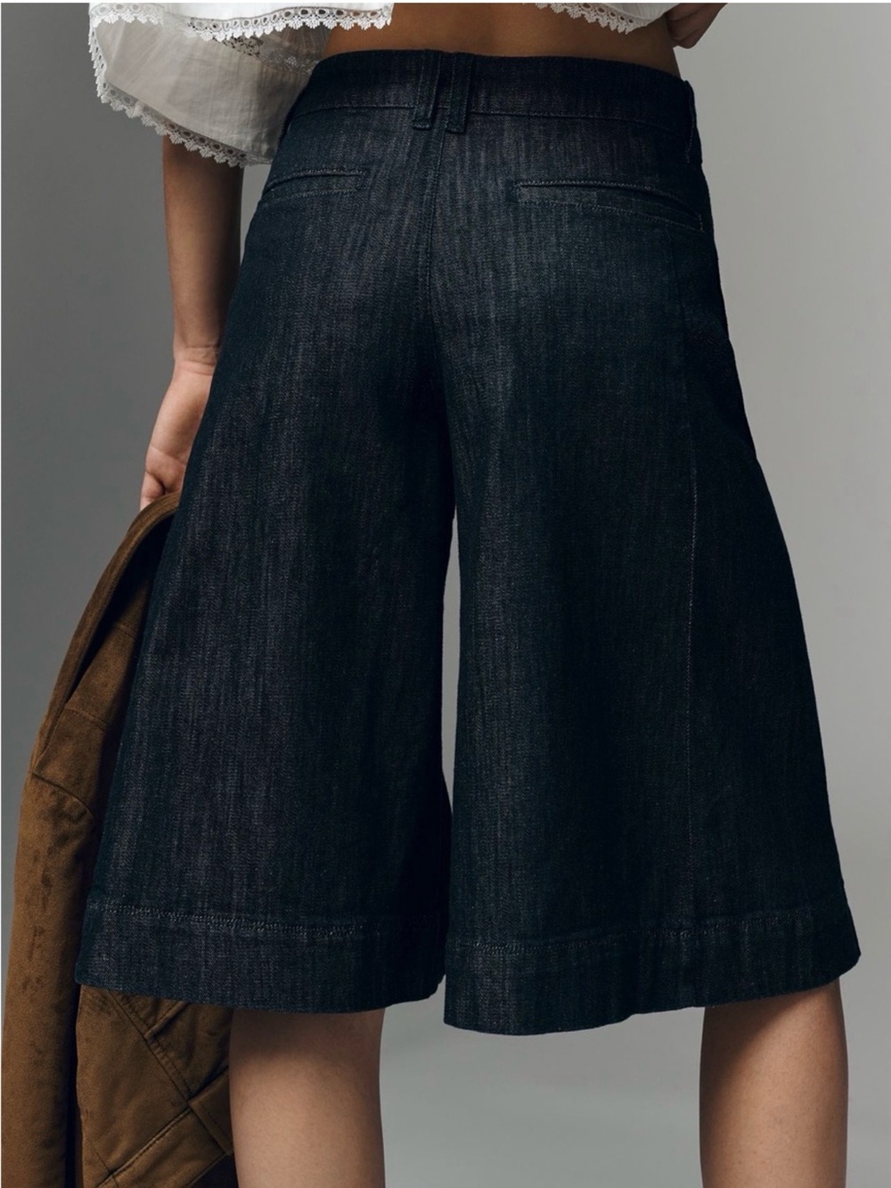 Anthropologie Women's dark wash wide leg denim culottes  size 29 nwt - Picture 3 of 4